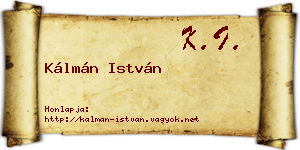 Kálmán István névjegykártya
