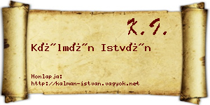Kálmán István névjegykártya